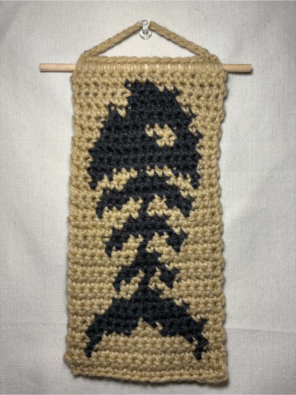Handmade Fishbone Crocheted Wall Hanging - Home Art